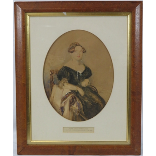 14 - Alfred Edward Chalon 'Lady Charlotte Watson' watercolour, 33x25cm