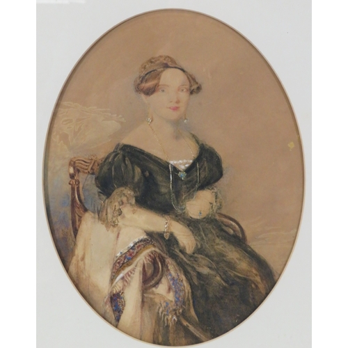 14 - Alfred Edward Chalon 'Lady Charlotte Watson' watercolour, 33x25cm