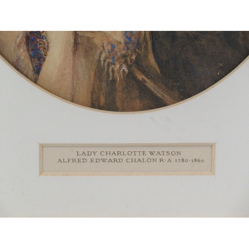 14 - Alfred Edward Chalon 'Lady Charlotte Watson' watercolour, 33x25cm