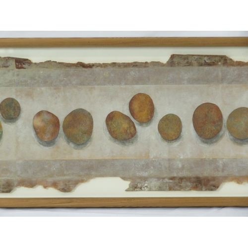 15 - Tara S Hansford 'Eggs' watercolour, 20x62cm, signed