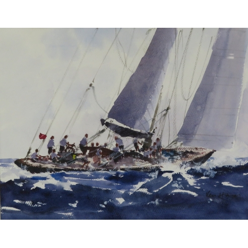 16 - Ken Hayes 'Sailing' watercolour, 26x34cm, signed