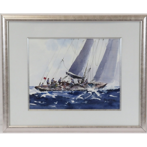 16 - Ken Hayes 'Sailing' watercolour, 26x34cm, signed