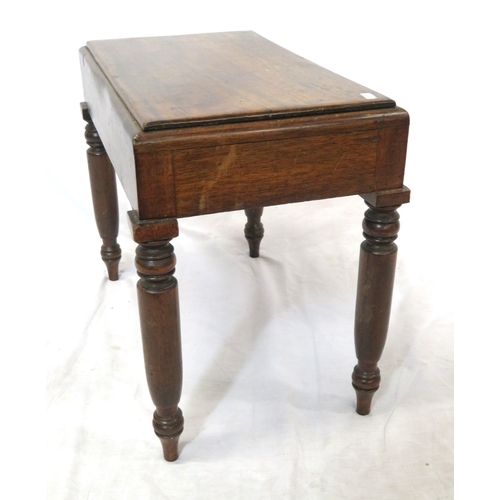 191 - Victorian mahogany stool or low table with turned tapering legs