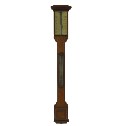 196 - Admiral Fitzroy oak barometer with thermometer, 100cm high