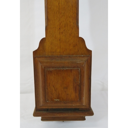 196 - Admiral Fitzroy oak barometer with thermometer, 100cm high