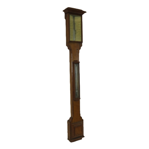 196 - Admiral Fitzroy oak barometer with thermometer, 100cm high