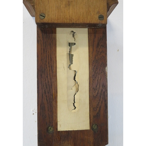 196 - Admiral Fitzroy oak barometer with thermometer, 100cm high