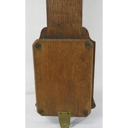 196 - Admiral Fitzroy oak barometer with thermometer, 100cm high