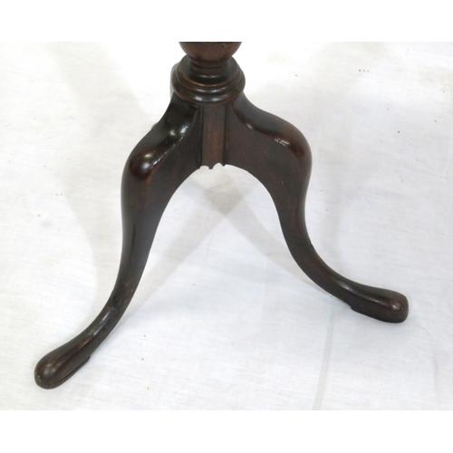 204 - Victorian mahogany wine or lamp table with raised beaded border, turned column, on tripod