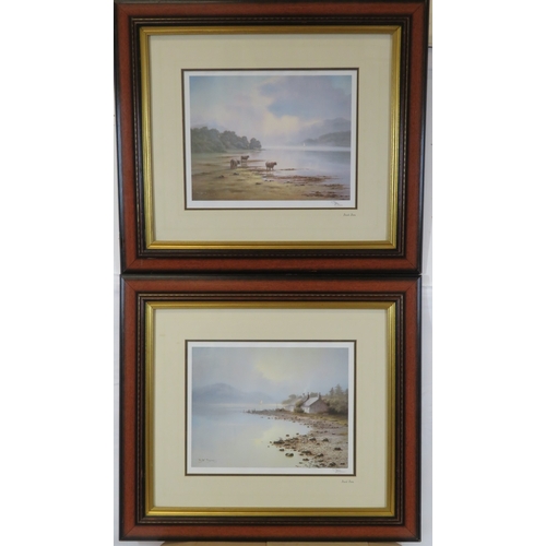 21 - David Dane 'Lakeshore scenes' a pair of prints, 25x33cm each, signed