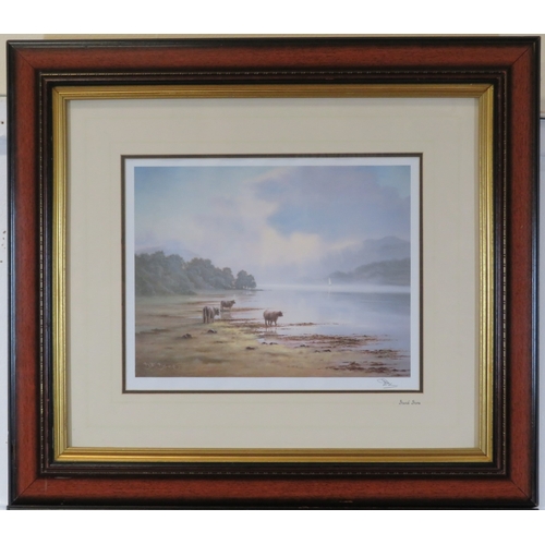 21 - David Dane 'Lakeshore scenes' a pair of prints, 25x33cm each, signed