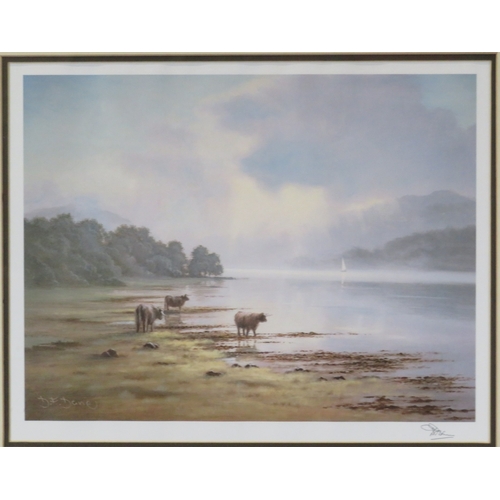 21 - David Dane 'Lakeshore scenes' a pair of prints, 25x33cm each, signed