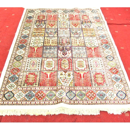 232 - Ivory ground full pile Kashmir rug of Persian panel design