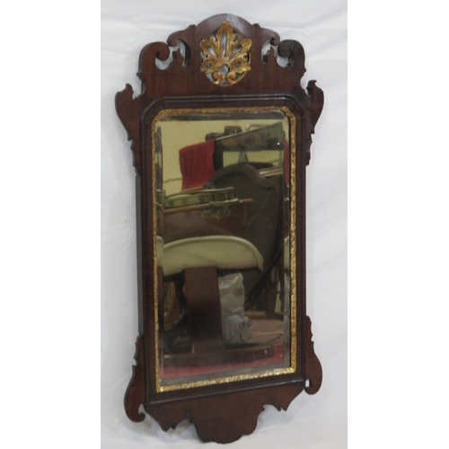 239 - Queen Anne mahogany pier glass wall mirror with foliate decoration