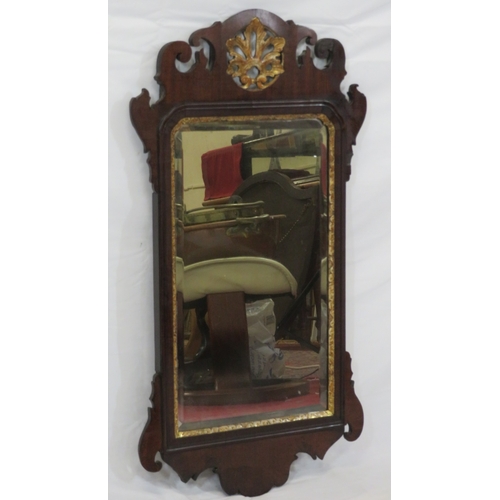 239 - Queen Anne mahogany pier glass wall mirror with foliate decoration