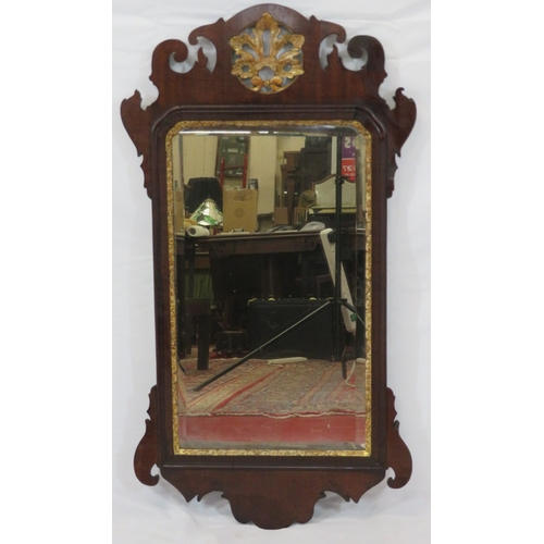 239 - Queen Anne mahogany pier glass wall mirror with foliate decoration