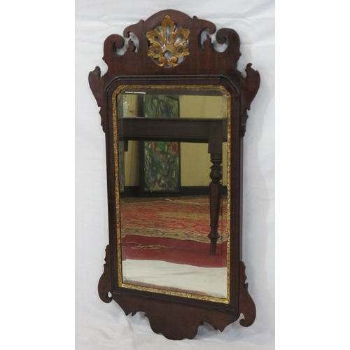 239 - Queen Anne mahogany pier glass wall mirror with foliate decoration