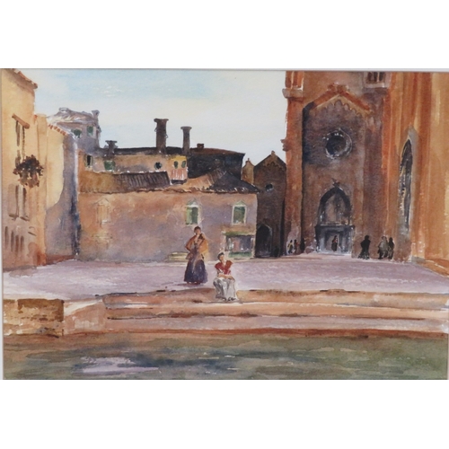 24 - Italian school 'Campo dei Frari, Venice' watercolour 25 x35cm