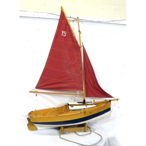 257 - Edwardian style model timber sailing boat 