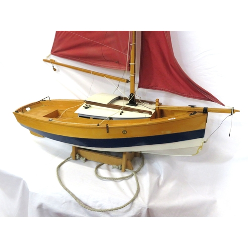 257 - Edwardian style model timber sailing boat 