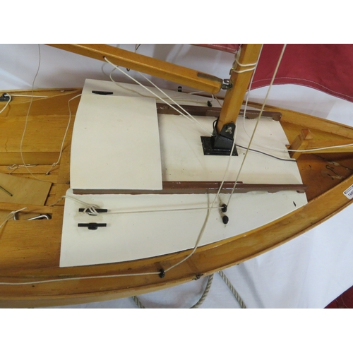 257 - Edwardian style model timber sailing boat 