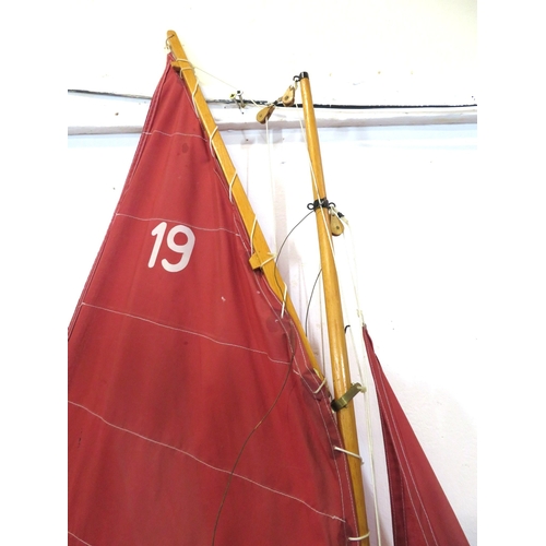 257 - Edwardian style model timber sailing boat 