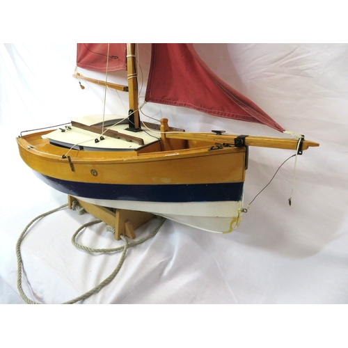 257 - Edwardian style model timber sailing boat 