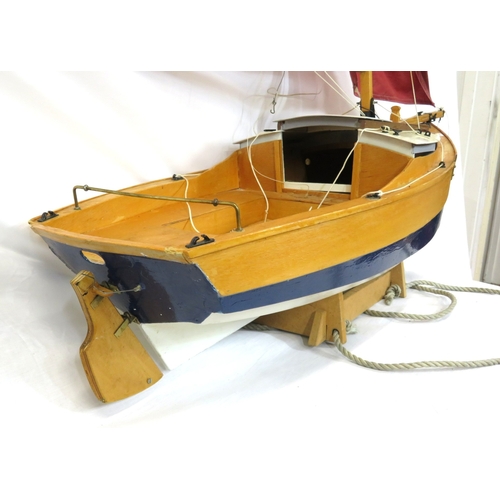 257 - Edwardian style model timber sailing boat 