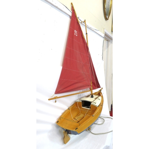 257 - Edwardian style model timber sailing boat 