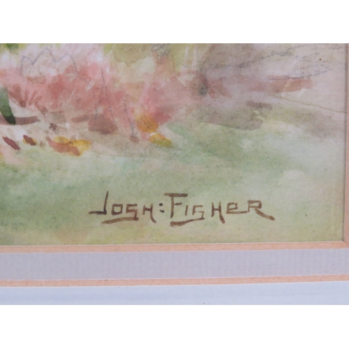 44 - Josh Fisher 'Japanese gardens, Bromborough Hall' watercolour 25x35cm signed