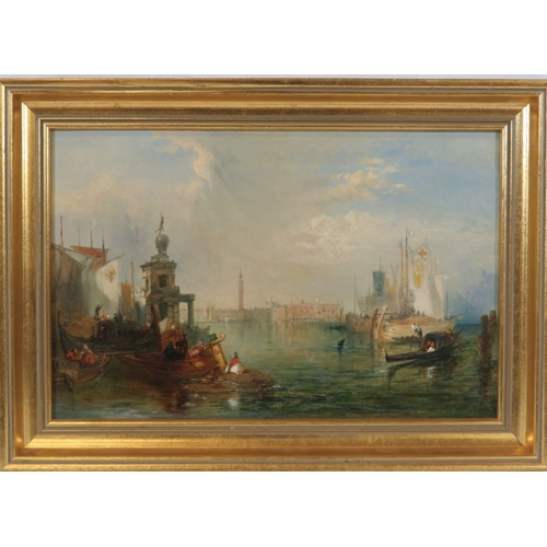 48 - James Vivian de Fleury 'Venice with St Marks' oil on canvas 30x45cm initialled