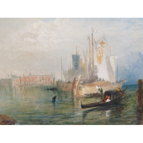 48 - James Vivian de Fleury 'Venice with St Marks' oil on canvas 30x45cm initialled