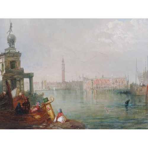 48 - James Vivian de Fleury 'Venice with St Marks' oil on canvas 30x45cm initialled