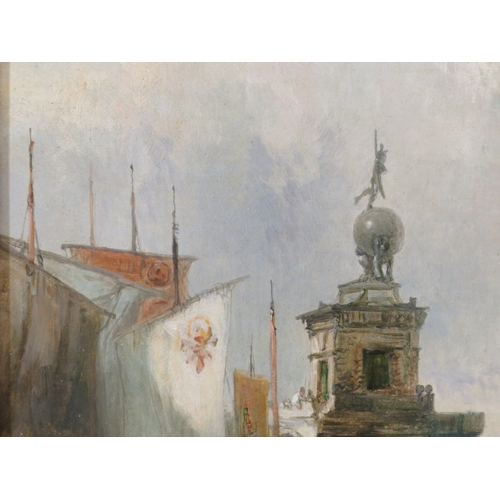 48 - James Vivian de Fleury 'Venice with St Marks' oil on canvas 30x45cm initialled