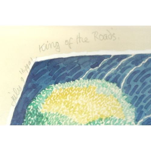 51 - Tom Walsh 'King of the Roads, watercolour, 48x67cm signed