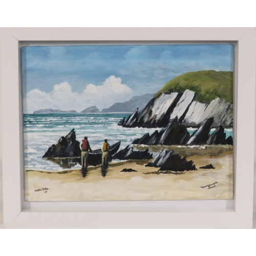 52 - Gerry Dillon 'Coumeenoole beach' oil on board, 18x24cm signed