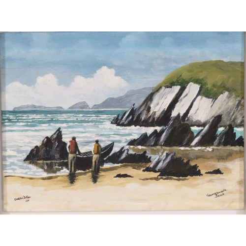 52 - Gerry Dillon 'Coumeenoole beach' oil on board, 18x24cm signed