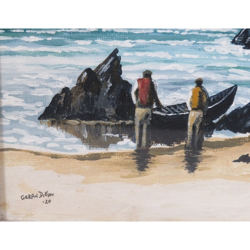 52 - Gerry Dillon 'Coumeenoole beach' oil on board, 18x24cm signed