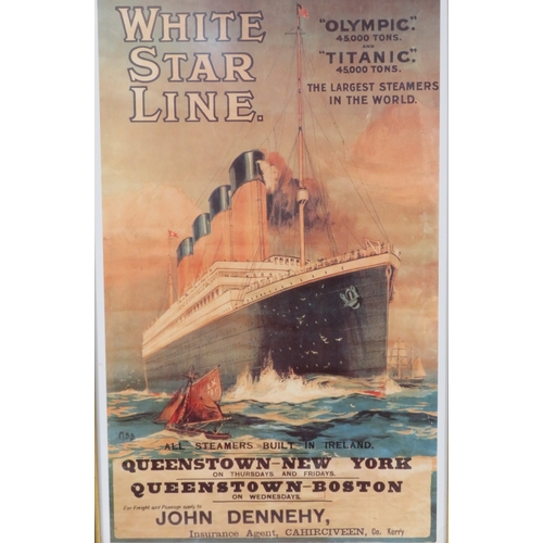 9 - White Star Line advertising poster, 54x33cm, framed