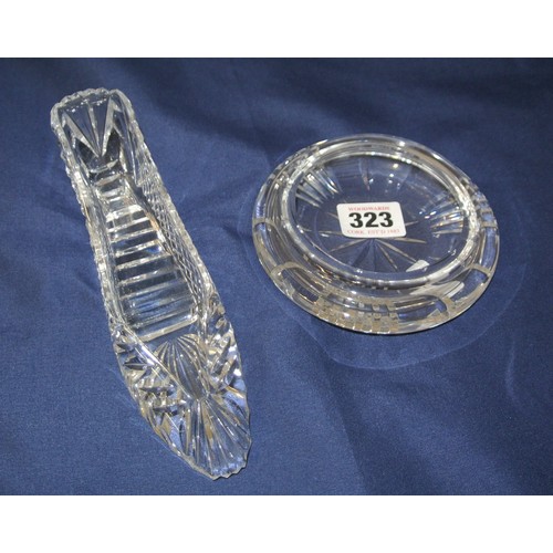 323 - Waterford crystal round bowl and ladys shoe