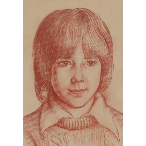 12 - Roland Hill 'Portrait of a boy' pastels 30x25cm signed & dated