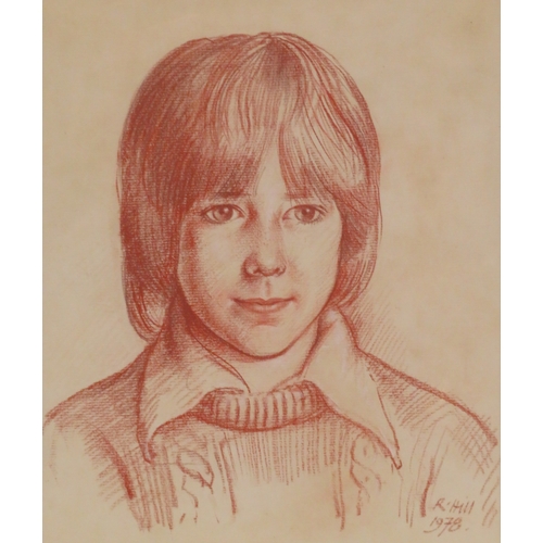12 - Roland Hill 'Portrait of a boy' pastels 30x25cm signed & dated