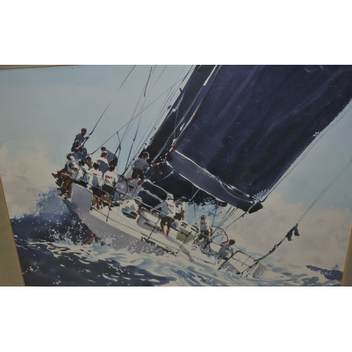 30 - Ken Hayes 'Yacht under sail' watercolour 32x47cm signed