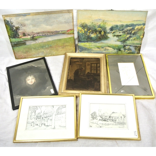 2 - Lot of various pictures, etc., in box