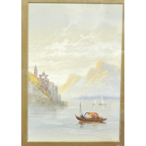 19 - T Wilson 'On Lake Como' watercolour 23x17cm signed and titled