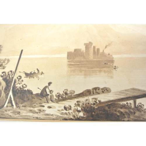 20 - B Harris 'Study of a Lake with Island' watercolour 20 x 27cm