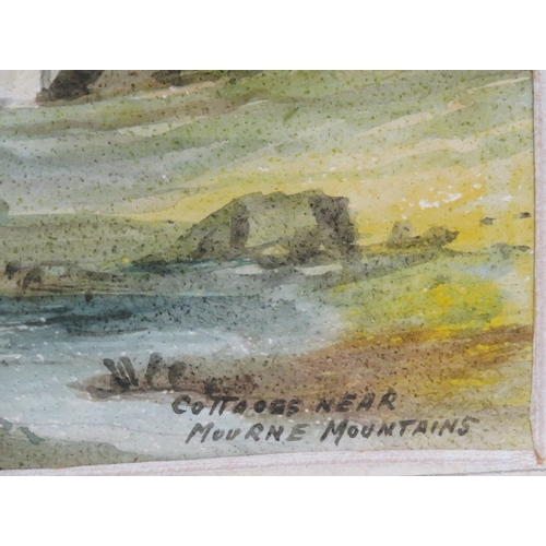 21 - Rowland Hill 'Cottages near Mourne Mountains   watercolour 19x33cm, signed and dated 1935