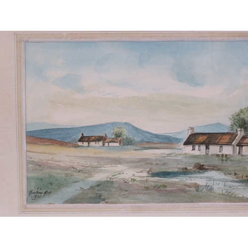21 - Rowland Hill 'Cottages near Mourne Mountains   watercolour 19x33cm, signed and dated 1935
