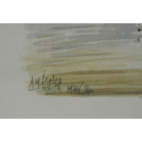 25 - Irish school 'Malta' watercolour 17x25cm signed