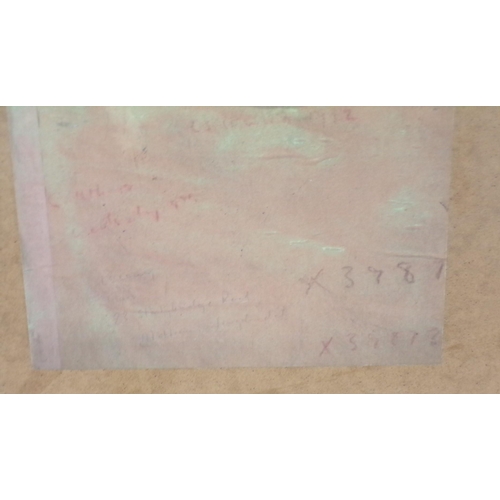 35 - After LS Lowry 'Buildings in a street' charcoal 36x39cm signed